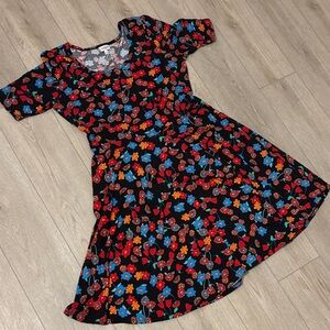 LuLaRoe Black Floral Midi Dress